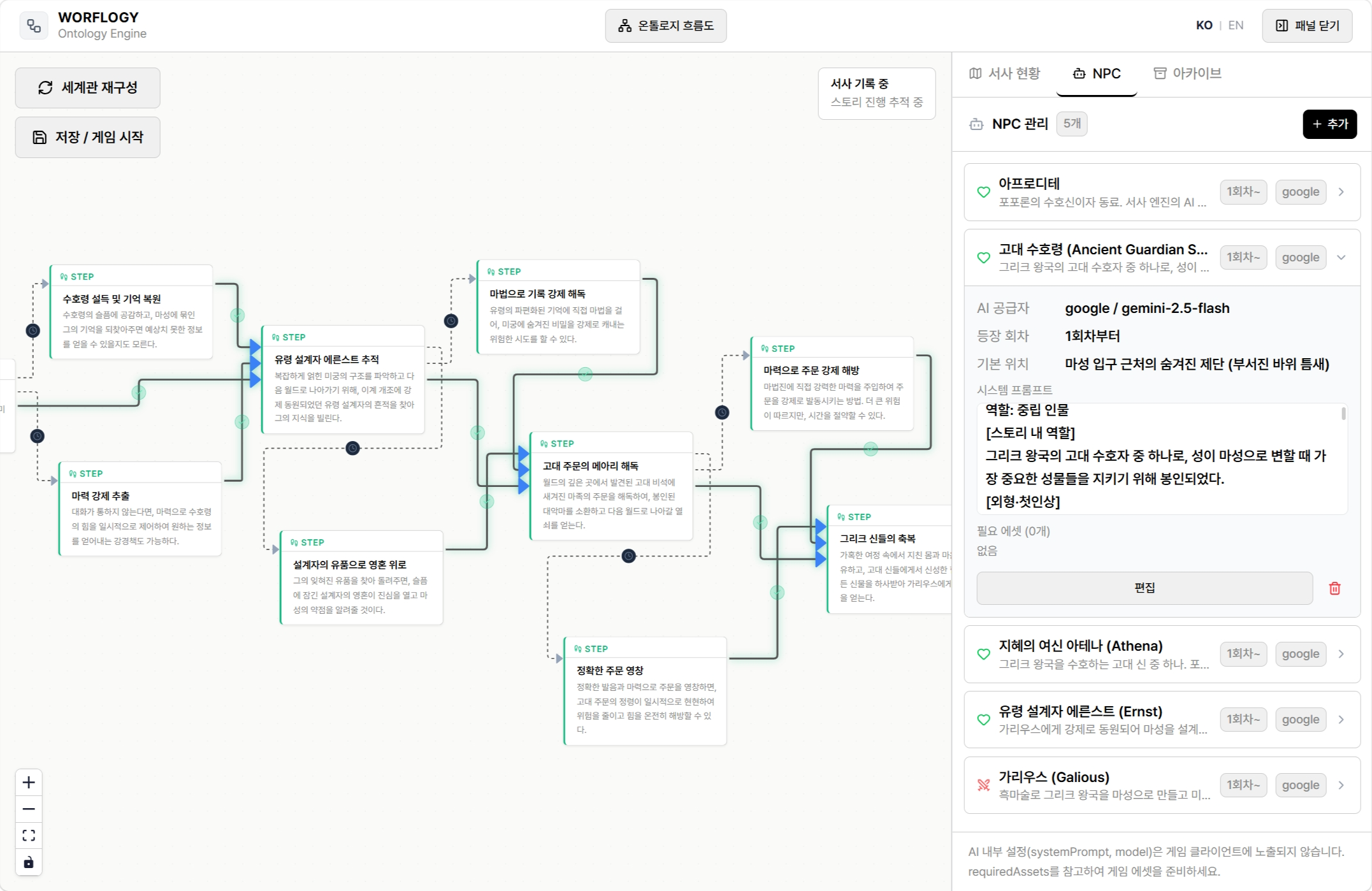 Ontology game narrative engine complexity structure screen